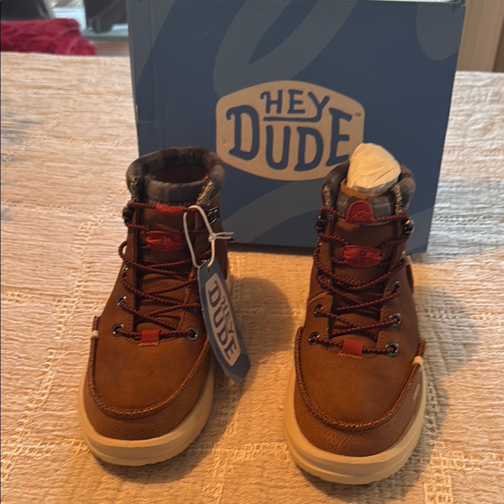Hey Dude Brown and Red Boots